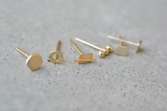 Dainty studs, 14k gold tiny stud posts, 14k stud earrings, Solid gold earrings, 14k gold mix and mat Staple Earrings, Tiny Gold Studs, Soldered Jewelry, Signet Rings Women, Yellow Gold Stud Earrings, Gold Nose Stud, Delicate Gold Necklace, Gold Nose Rings, Silver Signet Ring