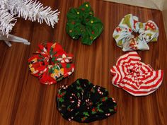 Christmas Hair Scrunchies 3 1/2" across Christmas Hair, Hair Scrunchies, Scrunchie Hairstyles, Pocahontas, Hair Ties, Scrunchies, Hair Accessories, Ships, Elastic