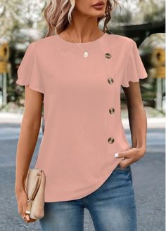 Color:Pink;Size:S;Size:M;Size:L;Size:XL;Size:XXL;Package Contents:1 X T Shirt;Occasion:Other;Style:Bohemian; Round Neck Shirt, Crew Neck Shirt, Trendy Tops, Neck Shirt, Fashion Tops, Printed Blouse, Black Blouse, Ladies Tops Fashion, Womens Clothing Tops