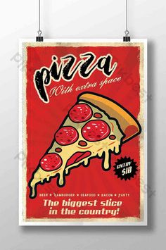 a poster with a slice of pizza on it