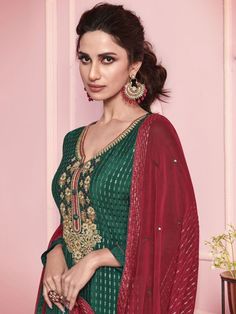 Buy pretty green georgette partywear embroidered straight cut suit online at best price. This stunning aline straight cut suit comes with a georgette straight kurta with santoon bottom and georgette dupatta. Green Embroidered Sharara, Festive Green Sets With Floral Embroidery, Semi-stitched Embroidered Green Set, Green Embroidered Sets For Diwali, Green Embroidered Celebration Sets, Green Embroidered Salwar Kameez For Party, Multicolor Embroidered Sets For Celebration, Green Embroidered Festival Sets, Embroidered Multicolor Sets For Celebration