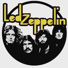 the led zeppelin band is shown in this black and yellow circle with an image of