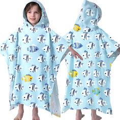 PRICES MAY VARY. Large Size: The hooded beach pool towel poncho measures 64"x33" in full-length, 33"X33" when folded（not include hood）, Suitable for big kids (6-12 years) and teenagers Pure Cotton Comfort:Hooded Poncho Towel is Made of 100% soft cotton, Experience ultimate softness and comfort with our pure cotton poncho, Its gentle touch and plush texture provide a soothing and cozy sensation after swimming or bathing Multi-Use: Our boy girl bath towels with hood are perfect for home bath time Towel Poncho, Poncho Towel, Beach Bath, Bath Girls, Hooded Poncho, Pool Towel, Blue Fish, Free Beach, Bath Light