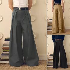 Mens High Waist Zipper Formal Work Bottoms Loose Trousers Wide-Leg Long Pants | eBay High Waist Pants Men, High Waisted Pants Men, Mens High Waisted Trousers, Work Bottoms, Formal Pants For Men, Wide Leg Pants Men, Mens Pleated Pants, Vintage Wide Leg Pants, Formal Pant For Men