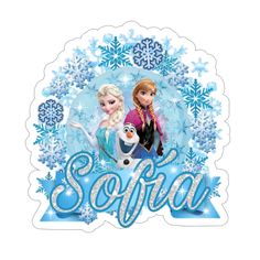 an image of frozen princesses with snowflakes and the word sofia