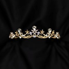 Small Gold Crown, Tiara Aesthetic, Simple Tiara, Dainty Tiara, Small Tiara, Princess Tiaras, Flower Girl Tiara, Tiaras Jewellery, Beautiful Tiaras