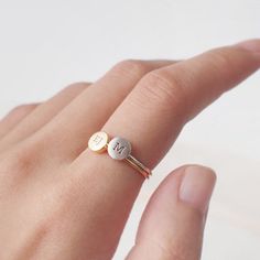 customizable stackable ring The Alphabet Letters, Personalized Initial Ring, Open Rings, Gift Box Design, Platinum Rose Gold, Initial Ring, Custom Initials, Layered Jewelry, Sweet Gifts