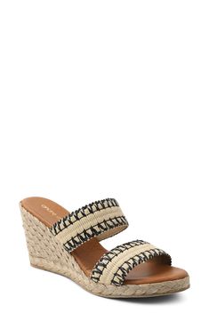 A raffia-covered wedge and straps keep your look vacation ready in a lofty sandal finished with the brand's signature leather-lined footed. Style Name:André Assous Nolita Raffia Wedge Slide Sandal (Women). Style Number: 6181988. Available in stores. Sandal Women, Cork Wedge, 8 M, Women Style, Slide Sandals, Women's Shoes, Womens Sandals, Wedges, Nordstrom