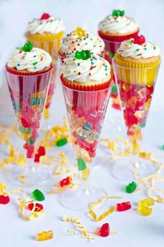 a website page with cupcakes and candy on it