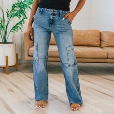 KanCan Natasha Wide Leg Cargo Jeans  KanCan Wide Leg Cargo Jeans, Online Clothing Boutiques, Perfect Marriage, Cropped Tee, Cargo Jeans, Wide Leg Denim, Crop Tee, 16 9, Colored Jeans