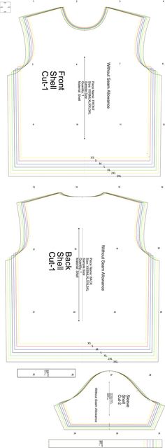 the front and back sides of a sewing pattern