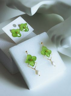 Beautiful Green Earrings Ear Studs Drop Earrings Green - Etsy Elegant Green Flower Shaped Jewelry, Elegant Green Flower-shaped Jewelry, Delicate Green Flower Earrings For Gift, Green Flower Earrings For Wedding, Delicate Green Flower Earrings As Gift, Elegant Green Flower Earrings For Gift, Green Delicate Flower Jewelry, Delicate Green Jewelry With Birth Flower, Delicate Green Birth Flower Jewelry