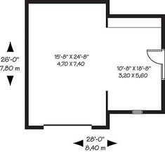 a floor plan with measurements for the bathroom and bedroom