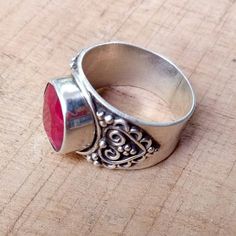 Red Ruby Ring, Ruby Stone, Ruby Jewelry, Unisex Ring, Unisex Jewelry, Red Ruby, Ruby Ring, Natural Red, 925 Sterling Silver Jewelry