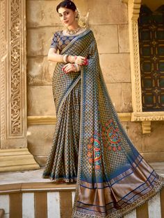 Navy Blue Gajji Silk Saree in Gota with Handwork Gajji Silk Saree, Photography Effects, Navy Blue Saree, Reception Saree, Patiyala Suit, Saree With Belt, Pure Georgette Sarees, Saree Gown, Ready To Wear Saree