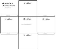 four square boxes are shown with the measurements for each one in it's box