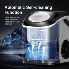 an automatic self - cleaning machine is shown in this advertisement