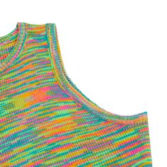 Multicolor Slim Fit Colorful Tank Sweater Trendy Colorful Winter Tops, Colorful Trendy Winter Tops, Trendy Multicolor Tops With Rainbow Print, Casual Multicolor Tops With Rainbow Print, Casual Multicolor Rainbow Print Tops, Trendy Green Tops With Colorful Pattern, Casual Multicolor Tops For Winter, Casual Multicolor Winter Tops, Trendy Green Top With Colorful Pattern