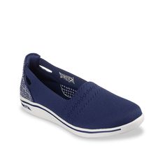 Skechers-Arch Fit Jasper Uplift Slip-On Enjoy lasting comfort in the Arch Fit Jasper Uplift slip-on from Skechers. This Stretch Fit® style sports a Skechers Air-Cooled ArchFit™ footbed that ensures additional support. Navy Sporty Sneakers With Arch Support, Blue Slip-on Sneakers With Arch Support, Casual Blue Slip-on Sneakers With Arch Support, Blue Slip-on Sneakers For Sports, Blue Comfortable Walking Shoes For Sports, Navy Slip-on Comfortable Sneakers, Navy Comfortable Sneakers For Sports, Comfortable Navy Slip-on Sneakers, Navy Casual Sneakers With Arch Support