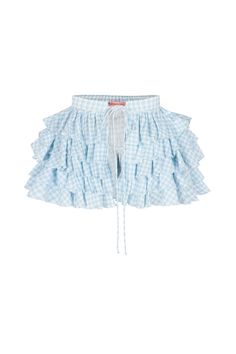 The Blue Gingham Versailles Skirt – Selkie Midsummer Dream, Silk Dressing Gown, Corset Skirt, Skirt Coverup, Mary Quant, Puff Dress, Knitted Coat, Blue Gingham, Soft Baby