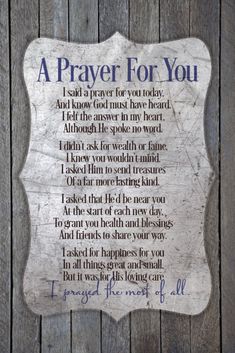 a prayer for you on a wooden fence