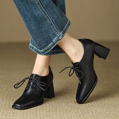 CHIKO Kyah Square Toe Block Heels Oxfords Shoes Women Pumps Shoes, Oxford Shoes Heels, Chiko Shoes, Shoes Outfit Fashion, Oxford Heels, Pumps Shoes, Spring Women, Women Oxford Shoes, Vintage Elegant