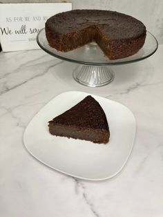 a slice of chocolate cake on a plate