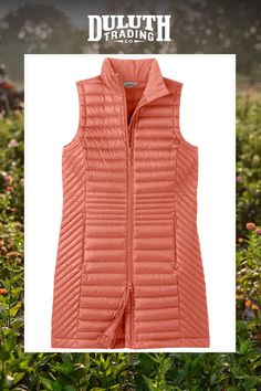 Get professional-looking outerwear that’s light as air – the Down Right Tunic Vest with 650-fill duck down keeps you warm without the weight. Tunic Vest, Lightweight Vest, Duluth Trading Company, Duluth Trading, Outerwear Vest, Professional Fashion, Down Vest, Feature Light, Duck Down