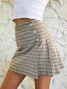 The Skirt - Plaid Linen – SCOUT GOODS Wrap Mini Skirt, Tan Plaid, Linen Short, Linen Skirt, White Skirts, Sewing Ideas, Long Skirt, Spring Outfits, Fashion Inspiration