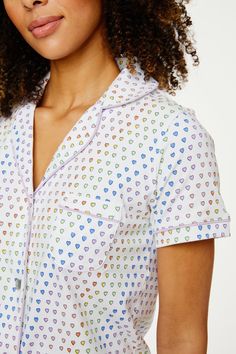 Disco Hearts Polo Pajamas | Roller Rabbit