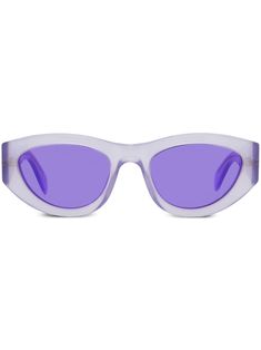 purple acetate purple tinted lenses cat-eye frame logo plaque at the arm UV-protective lenses straight arms curved tips These glasses come with a protective case. Rainbow Mountains, Sunglasses Purple, Rainbow Mountain, Frame Logo, Cat Eye Frames, Cat Eye Sunglasses, Protective Cases, Cat Eye, Sunglasses Accessories