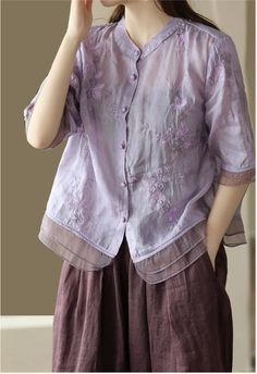 Size: One Size Length: 57.00 cm/ 22.44 " Bust: 107.00 cm/ 42.13 " Shoulder: 40.00 cm/ 15.75 " Sleeve: 31.00 cm/ 12.20 " Floral Embroidery Blouse, Floral Embroidered Shirt, Hooded Dress, Embroidery Blouse, Vest Shirt, Spring Summer Dress, Plaid Dress, Linen Clothes, Linen Women