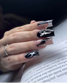 Carcase Iphone, Black And White Nail, Aqua Nails, Colored Acrylic Nails, Casual Nails, Work Nails, Acrylic Nails Coffin Pink, Soft Nails, White Nail