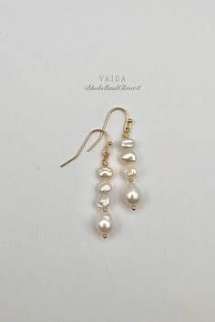 Diy Pearl Jewelry, Diy Pearl Earrings, Drop Gold Earrings, Keshi Pearl Earrings, Pearl Earrings Gold, Gold Earrings Wedding, Freshwater Pearl Earrings, Earrings Bridesmaid, Gold Pearl Earrings