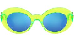 Versace Kids, Versace Glasses, Sunglasses Collection, Green Frame, Glamorous Style, Light Blue Green, Rectangle Sunglasses, Blue Lenses, Kids Sunglasses