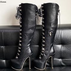 #ad Platform Knee Boots, Unique Boots, Cute Boots, Unisex Shoes, Tall Boots, Lace Boots, Boot Shoes Women, Fashion Lifestyle, Knee Boots