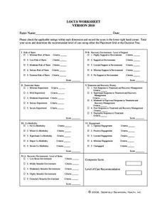 the worksheet is shown for each student to use in their workbook, which includes