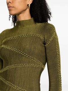 Isa Boulder Jigsaw long-sleeve Top | Green | FARFETCH JO Isa Boulder, Versace Outfit, Wardrobe Edit, Yoko London, Exclusive Fashion, Ballet Flat Shoes, Ski Wear, Lady Dior, Jacket Tops