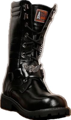 Emo Boots For Halloween Concert, Emo Style Boots For Halloween Concert, Halloween Rock Style Round Toe Boots, Emo Style Black Leather Moto Boots, Emo Leather Moto Boots, Black Leather Emo Moto Boots, Gothic Leather Combat Boots For Biker Events, Leather Gothic Combat Boots For Biker Events, Rock Style Lace-up Boots For Concerts