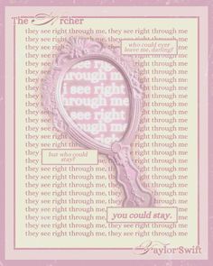 a pink frame with the words you could't say through me, and an image of