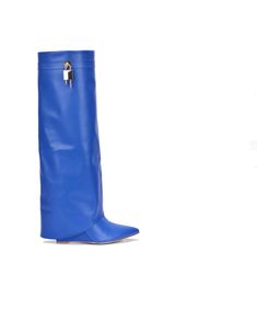 Vibrant Royal Blue  Vegan leather Gold lockett Inside zipper hits right at the knee (not above it) true to size *NOT STRETCHY NOT RECOMMENDED FOR BIGGER CALVES* Shark Boots, Big Calves, Royal Blue Shoes, Star Boots, Blue Wedges, Blue Shark, Tan Shoes, Nude Shoes, Blue Spring