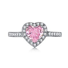 Versailles Ring, Sapphire Heart Ring, Pink Heart Ring, Pink Rings, Pink Heart Rings, Cute Promise Rings, Rings Pink, Pandora Pink, Heart Rings