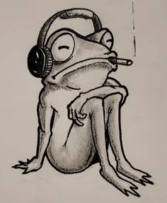 Goofy Frog Tattoo, Angry Frog Drawing, Old Cartoon Drawings, Silly Frog Drawings, Drawing Ideas Frogs, Cartoon Frog Tattoo, Little Frog Drawing, Funny Frog Drawings, Drawings Of Frogs