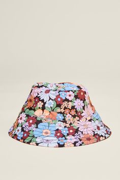 BABY SWIM BUCKET HAT Playful Multicolor Sun Hat For Spring, Multicolor Summer Hat For Garden Party, Spring Beach Sun Hat With Floral Print, Spring Floral Print Brimmed Sun Hat, Adjustable Brimmed Sun Hat With Floral Print, Spring Beach Hats With Floral Print, Spring Floral Print Hats, One Size Fits Most, Spring Sun Hat With Curved Brim And Floral Print, Spring Floral Print Hats