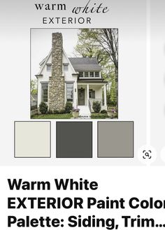 White Exterior Paint Colors, White Exterior Paint, Exterior Paint Color, Paint Color Palettes, Garden Gates, Warm White