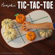 pumpkin tic - tac - toe game for toddlers to play