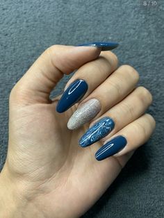 Blue And Silver Nails, Blue Ombre Nails, Blue Coffin Nails, Blue Gel Nails, Sky Nails, Diva Nails, Blue Acrylic Nails, Colorful Nail Designs, Marble Nails