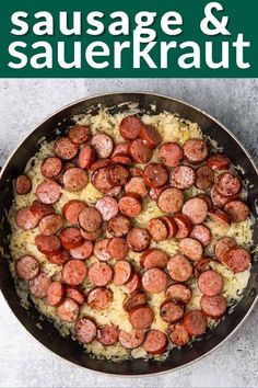 sausage and sauerkraut Keilbasa And Sauerkraut, Kielbasa And Sauerkraut, How To Cook Kielbasa, Sausage Sauerkraut, Easy Dinner Recipe Ideas, Baked Spaghetti Casserole, Chicken Parmesan Pasta, Sauerkraut Recipes