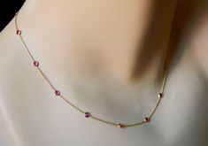 Genuine Ruby Necklace, 18kt Gold Red Ruby Necklace, July Birthstone Chain, Mother's Day Gift, Annive Ruby Chains Gold, Elegant Red Pink Sapphire Jewelry, Dainty Ruby Necklaces, Small Chains Gold, Red Ruby Necklace, Red Gemstone Necklace, Ruby Jewelry Necklaces, Necklace Stack, Modern Gold Jewelry