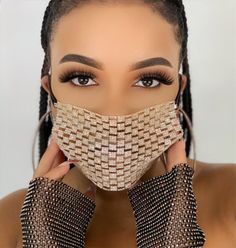 Cover up your plane jain mask with this blinged out face mask. Stay safe and stylish at the same time. Diamond Face, Mascara Lashes, Signature Look, Face Cover, Classic Elegance, Natural Texture, Stay Safe, World Of Fashion, You Nailed It